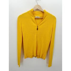 Tyler Boe Yellow Full Zip Double Zipper Thermal Sweater Womens Size XS